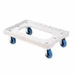 Socle 4 roues directrices AEF Jacquier - Charge 250kg, roues PA/caoutchouc silencieuses Ø100mm. Compatible bacs GILAC, équipement L'Affinage pour transport fromager professionnel