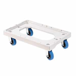 Socle 4 roues directrices AEF Jacquier - Charge 250kg, roues PA/caoutchouc silencieuses Ø100mm. Compatible bacs GILAC, équipement L'Affinage pour transport fromager professionnel
